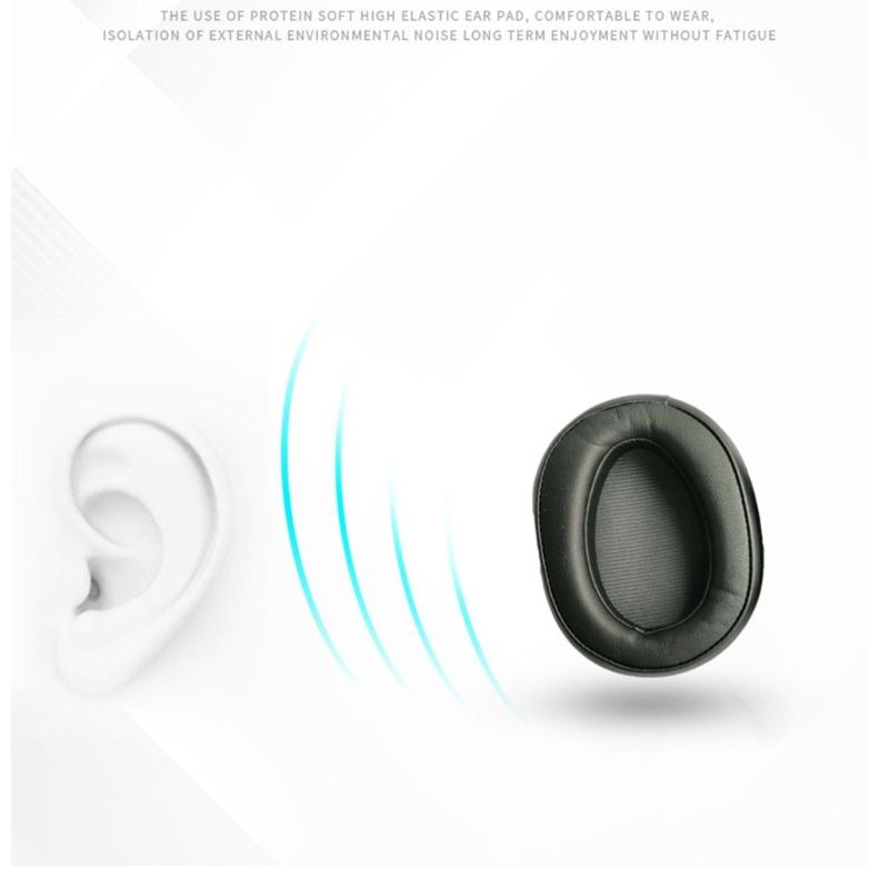 2 Pieces Earpads Replacement Protecin Leather Ear Pads Cushion Sponge Earmuffs for MDR-100A MDR-100AAP MDR-H600A