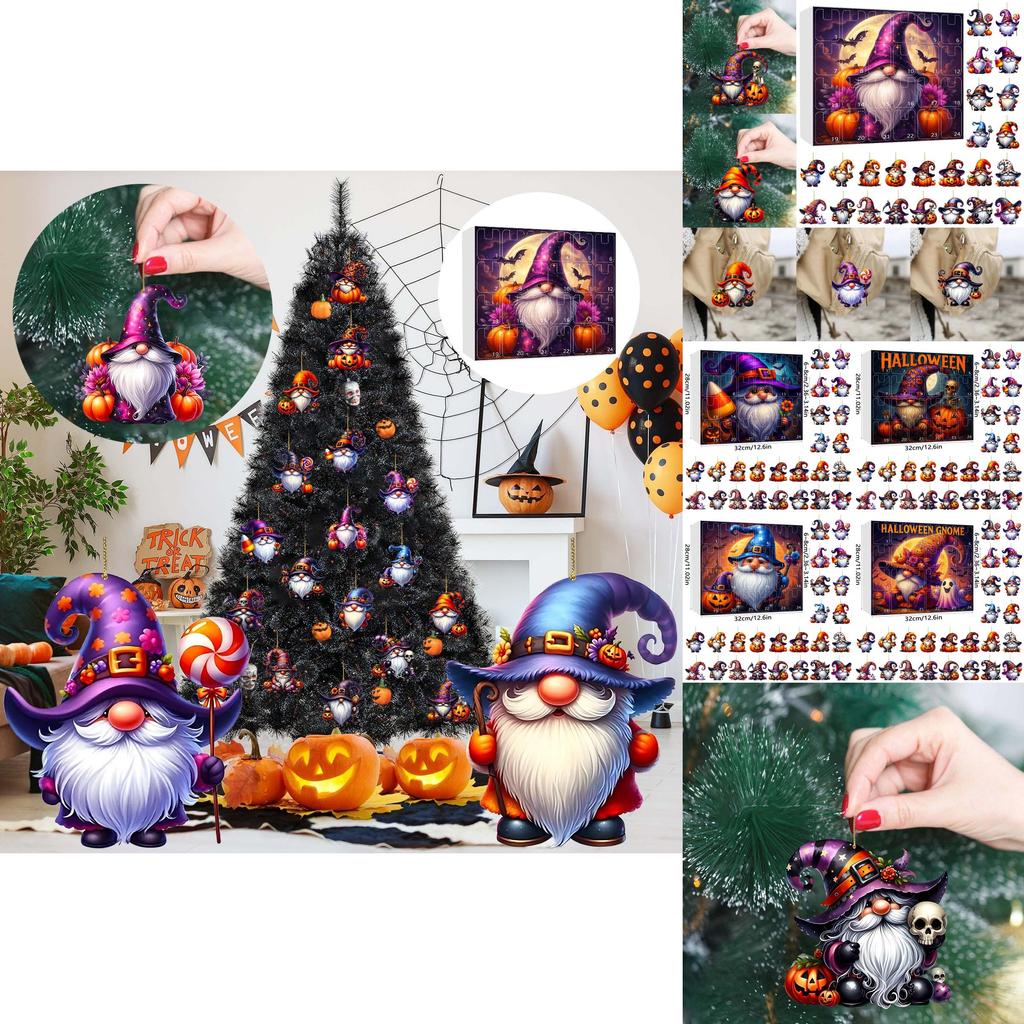 Halloween Dwarf Acrylic Hanging Decor Set With 24 Pieces For Party Celebration And Festive Atmosphere