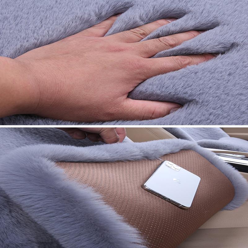 Universal Car Seat Cover Winter Warm Car Cushion Artificial Rabbit Hair Auto Cloak Seat Cover Thick Plush For Kia Renault
