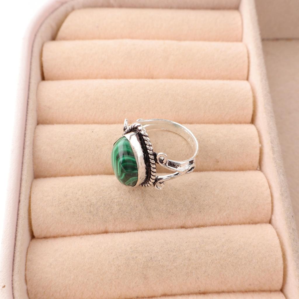 Wonderful Malachite Ring, 925 Sterling Silver Jewelry. Handmade Ring Gemstone Jewelry Gift For Women