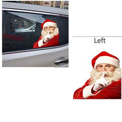 New 2PCS Santa Claus Christmas Funny PVC Decal Left&Right Car Side Window Sticker