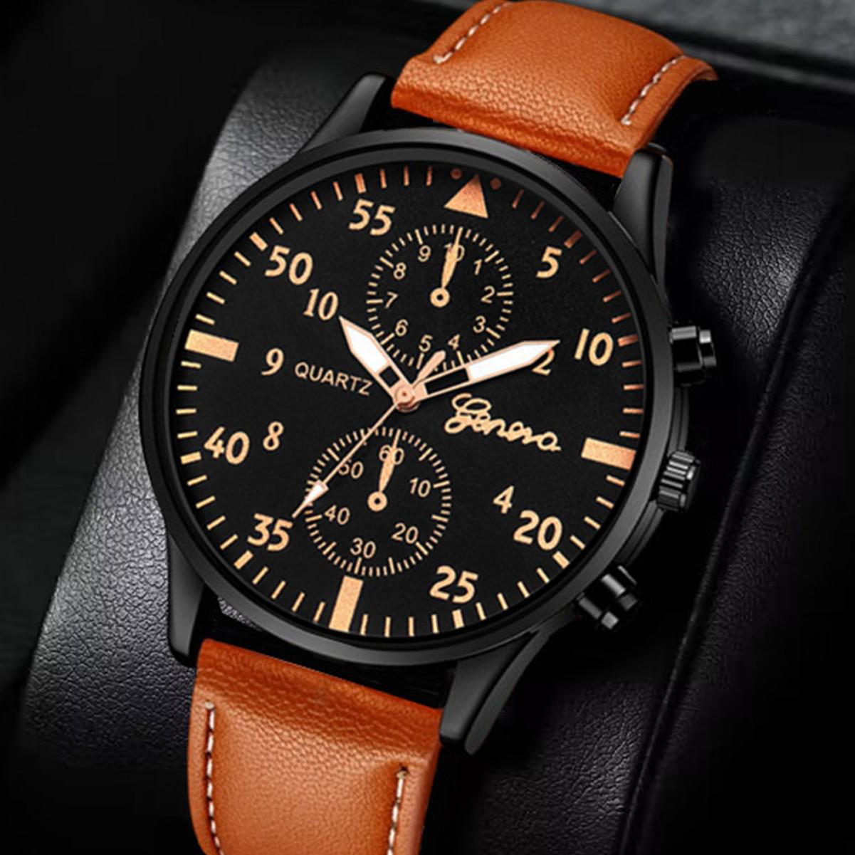 Classic Quartz Watch & Bracelet Set - Cross-Border Bestseller кофейный