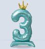 Large Number One Foil Balloon with Inflatable Base and Crown Decoration Suitable for Birthday Party Celebration Event Decoration Indoor Outdoor Use