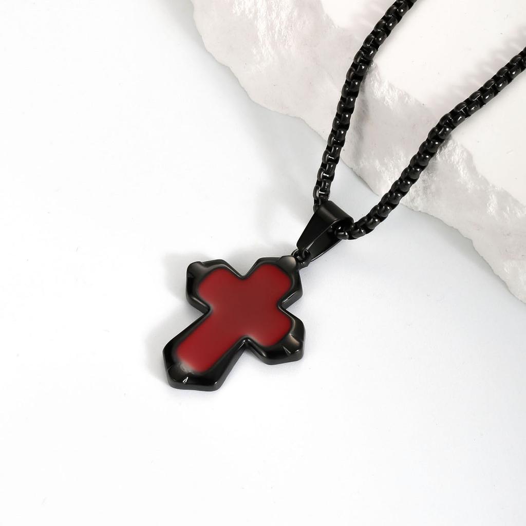 Collier Homme Spiritual Male Minimalism Stainless Steel Necklace Man's Jesus Cross Necklace for Man Collar Hombre