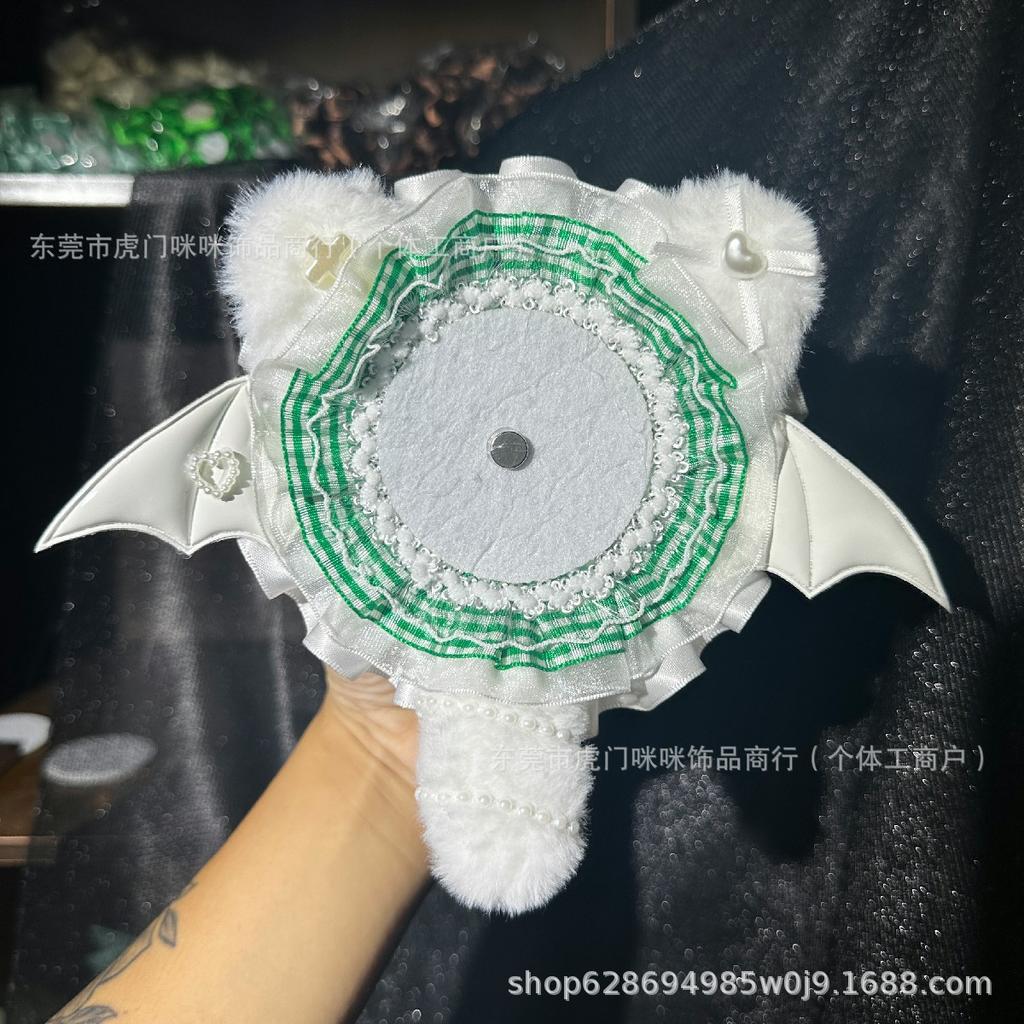 ins lace bar long tail cute Gu Mei original pain bag handmade brooch badge holder decoration
