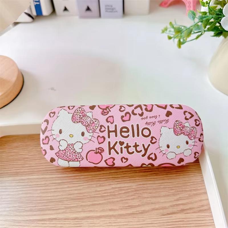 MINISO Disney Stitch Glasses Storage Box Cute Cartoon Sanrio Hello Kitty Student Glasses Sunglasses Protective Box Student Gifts