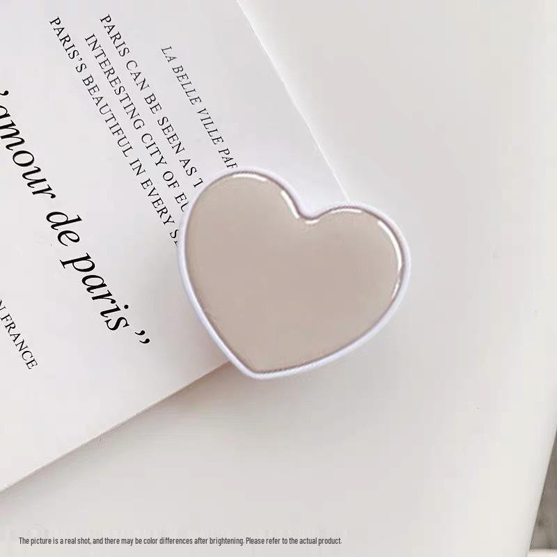 Airbag Heart-Shaped Retractable Phone Holder - Creative Solid Color Gift with Logo