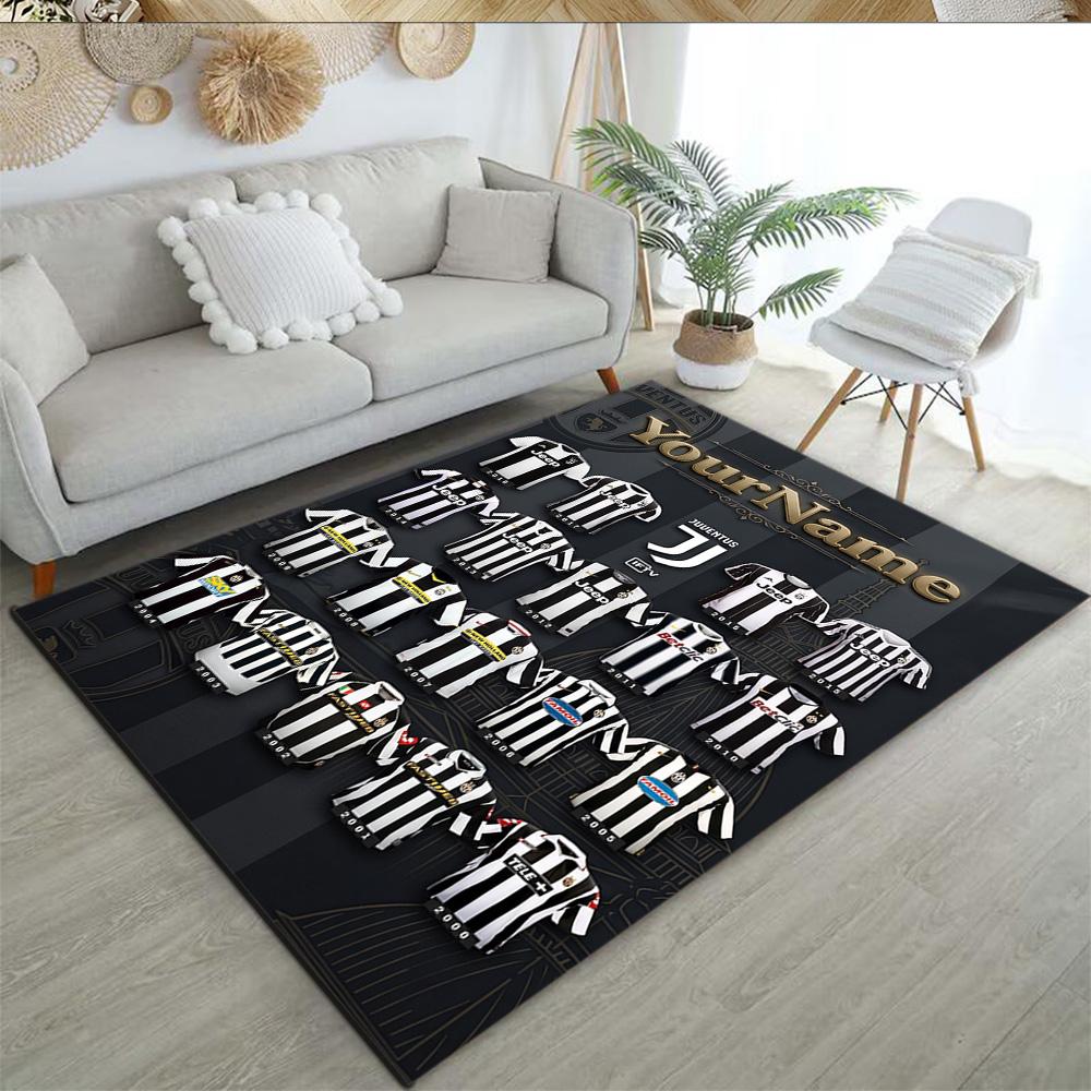 Juventus Customized Name Floor Mat Perfect for Decorate Room Kitchen Bedrooms Playrooms Anti-slip Rug Decorate Offices Best for Christmas