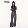 MO&Co. Drawstring High-Waist Straight-Leg Trousers