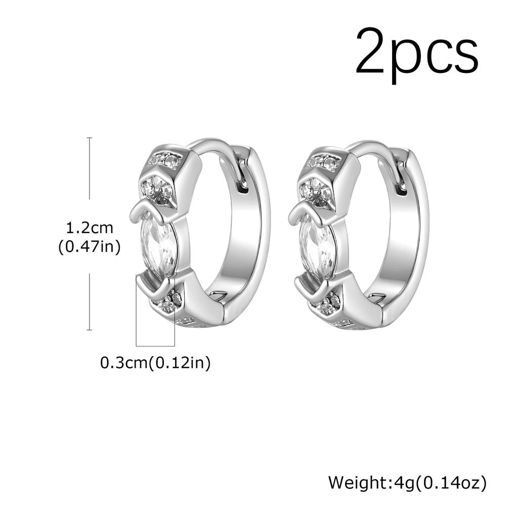 Stylish Green Zircon Minimal Hoop Earrings for Men, Vintage Small Huggie Earrings, Hypoallergenic Piercing Jewelry