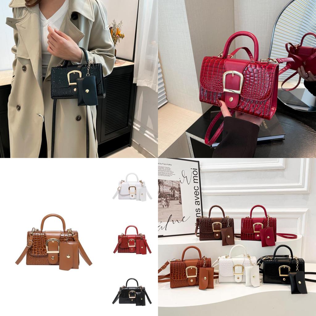Chic And Versatile Crocodile Texture Handbag For Women With Simple Urban Style