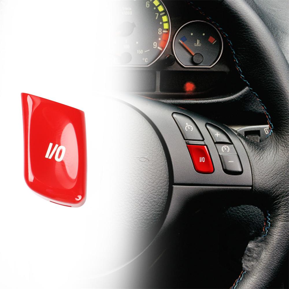 Red Steering Wheel Switch I/O Button Trim Cover For BMW M3 E46 1998-2004 IO Mode