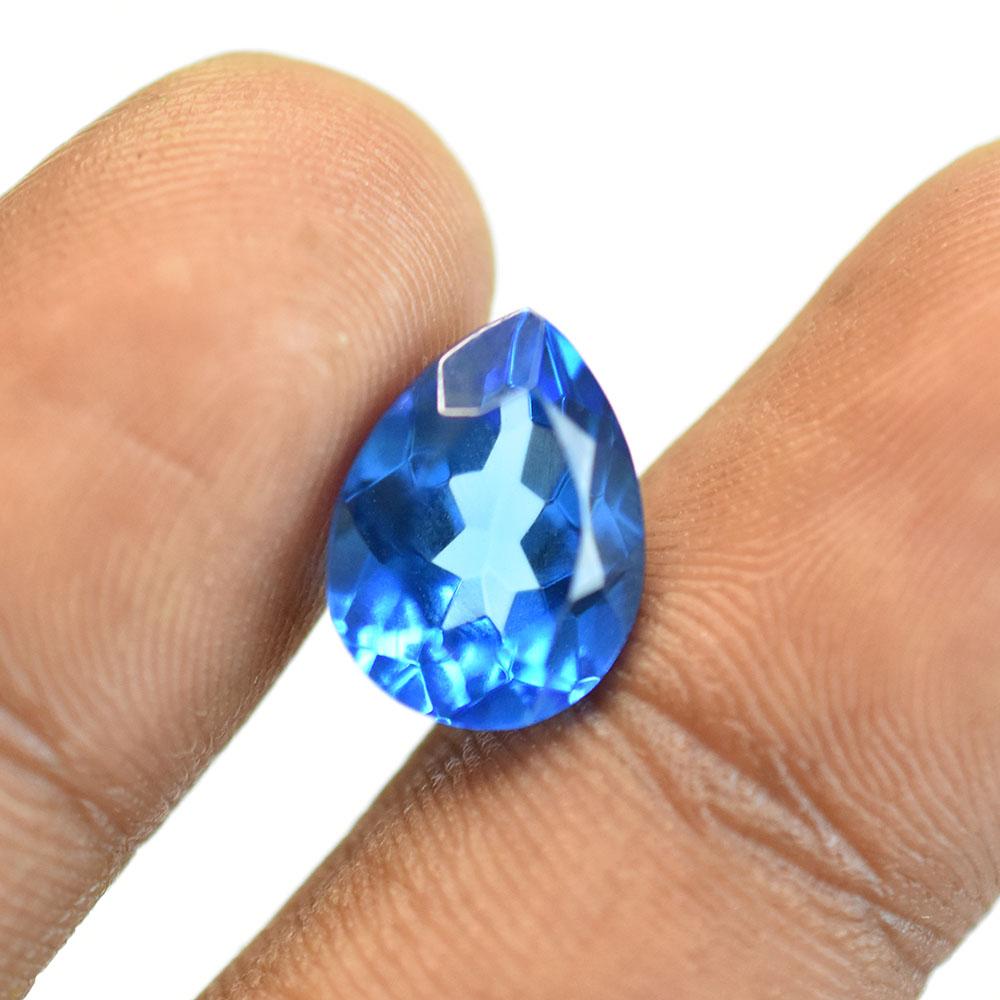 7.20 Ct Natural Ceylon Blue Sapphire Pear Cut Certified Loose Gemstones For Gift