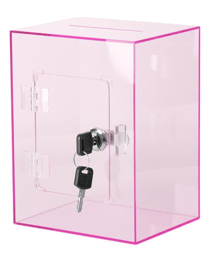 Akrylowa skrzynka na pieniądze z zamknięciem, przezroczysta, na oszczędności