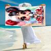 1PC Custom Name "Whimsical Artistic Character Design" Beach Towel Highly Absorbent And Sand-Resistant Towel for Swimming, Pool, Yoga, And Travel Light