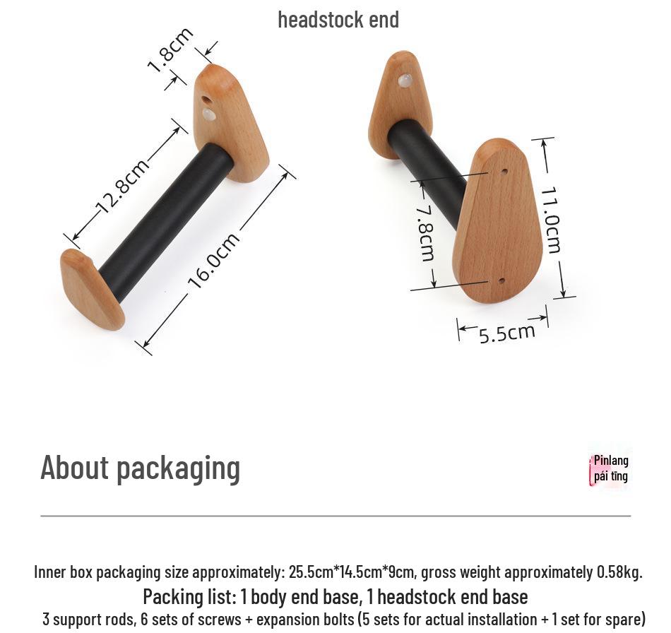 Solid Wood Guitar & Ukulele Wall Hanger Stand