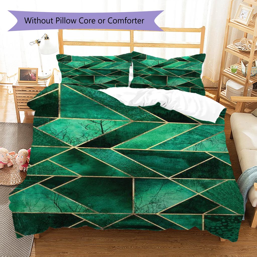 Abstract Geometric Pattern Bedding Quilt Set Quilt Cover Pillowcase Home Decoration Birthday Gift (1 * duvet cover + 2 * pillowcase, without core)