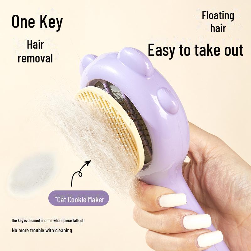 One-Button Pet Hair Removal Comb - Automatic, Portable Grooming Brush for Cats & Dogs