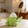 Dinosaur Egg Cup with Removable Lid & Spoon Slot Plastic Egg Holder for Breakfast Party Decor Cute 3D Printed Novelty Kitchen Gadget