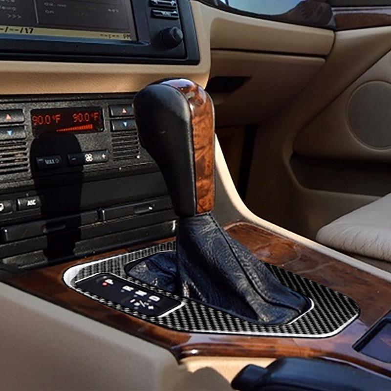 Fibră de carbon autovehicul de control centru schimbător panou cadru capac ornamente autocolant accesorii de decorare pentru BMW M5 E39 Seria 5