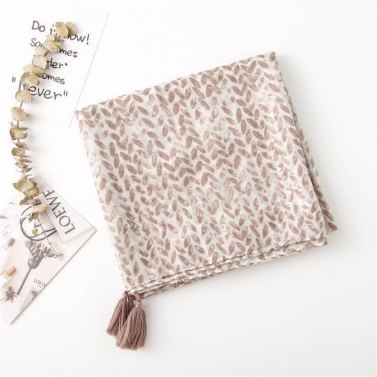 

Четыре сезона Женский элегантный и модный шарф из хлопка и пеньки Визуальная корейская версия Универсальный длинный стиль Большая шаль Двойного назначения Кисточка 180*100 кофейный