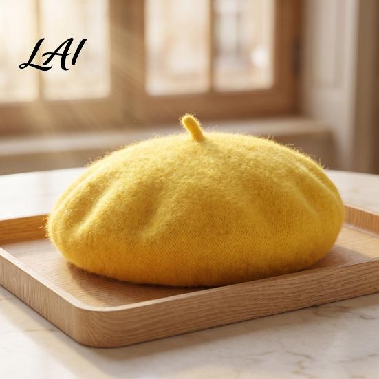 Slouchy Artist Hat Women Wool Beret Hat Elegant Classic Solid Color Winter Daily Casual Wear Accessory Cap Soft Breathable Blend Headwear for Ladies