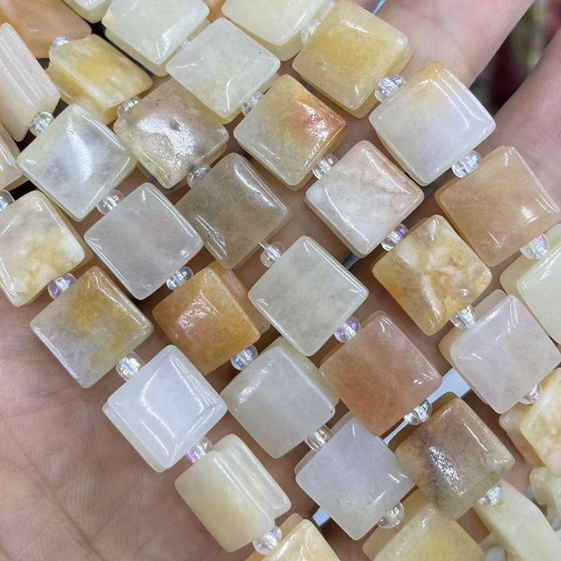 Naturstein Achat Kristall gerillte quadratische Schmuck-DIY-Accessoires, 10x10 unregelmäßige Stücke