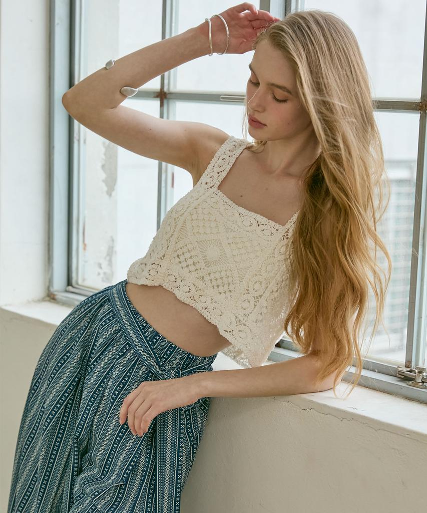 Bikini Bender Fatima Crochet Sleeveless Crop Top