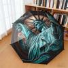 1 Stück Freiheitsstatue, USA Regenschirm Tragbarer Faltregenschirm Eisenrahmen Lochknochenstruktur Outdoor Heimregenschirm