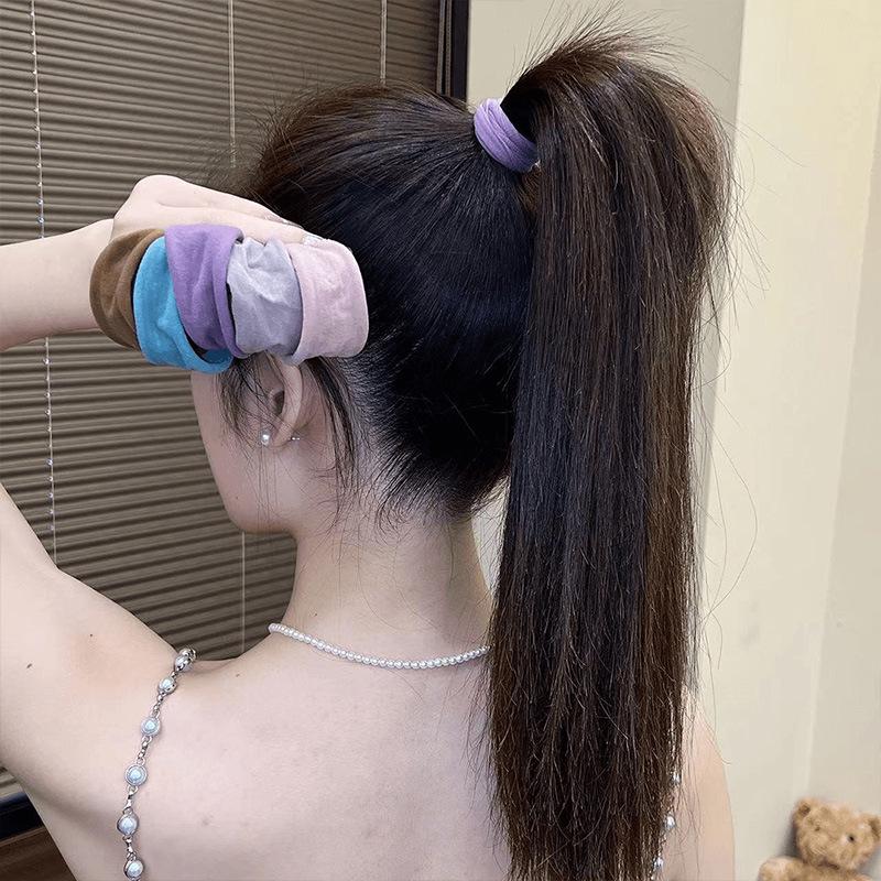 Wide Children's & Women's Rubber Hair Bands - Durable Seamless Hair Ties for Ponytails and Buns