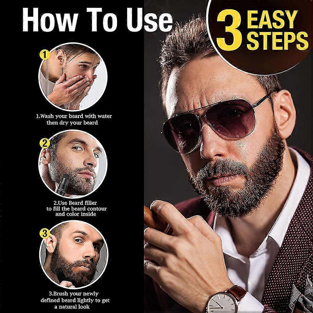 2025 Beard Shaping Filler Thick Beard Styling Powder Beard Fuller Filler for Temporary Facial Hair Color Mustache Coloring Shaping Tools