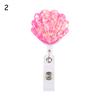 New Shell Shape Resin Pull Name Id Card Badge Reel Holder Nurse Badge Reel Clip Retractable Exhibition Chest Card School Supply