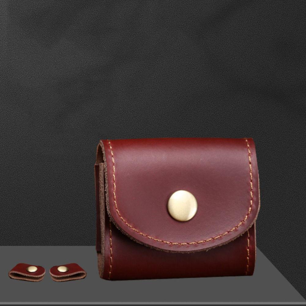 Mini Leather Data Cable Storage Box Waterproof Leather Wallet Portable Mini Coin Purse  Female