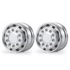 TRZX Metal Front Wheel Hub Rim Upgrade Parts for 1/14 Tamiya Trailer Truck RC Car (2 Pieces)