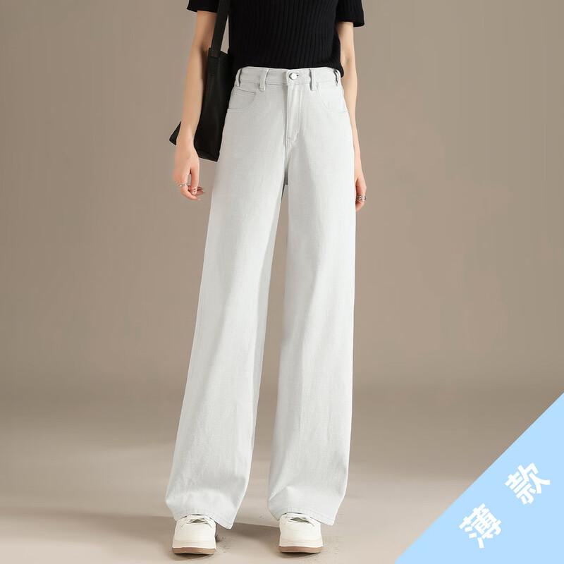 

RAIN.CUN Women s High-Waist Straight-Leg Denim Jeans 32