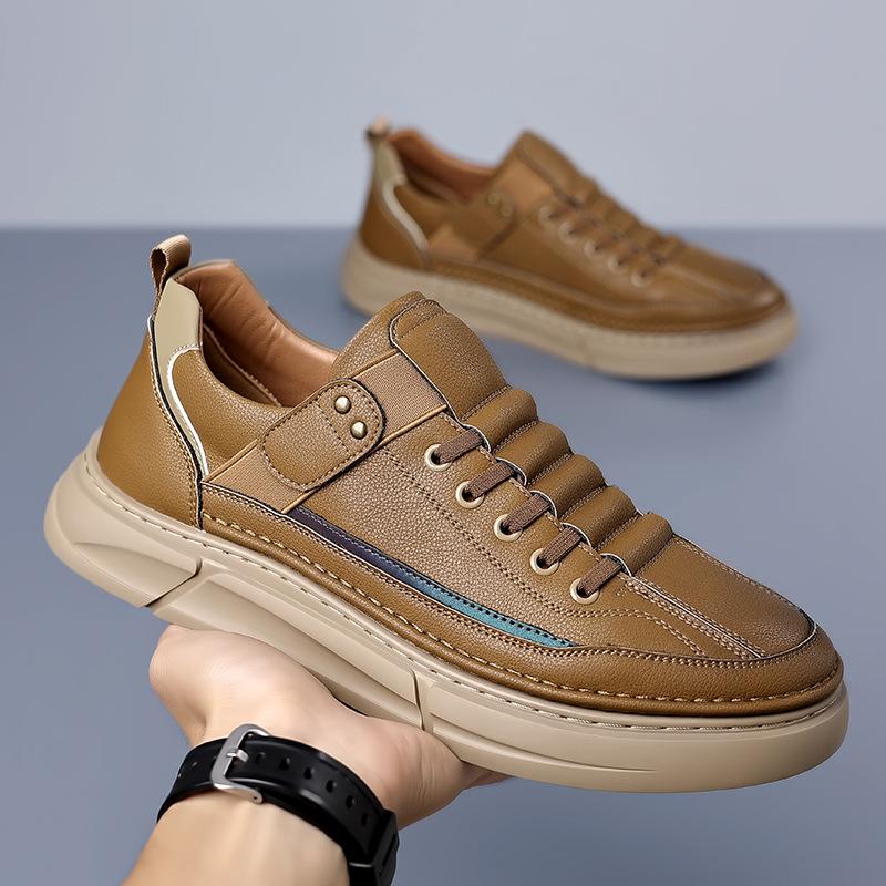 Board Shoes Men's Autumn New Retro Fashion Leather Shoes Light Foot Casual Shoes Men's Shoes 2025