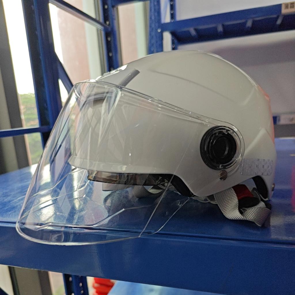 1 Bucată Bărbați Femei Cască Electrică cu Vizieră pentru Mersul pe Bicicletă Motocicletă Căști cu Oglindă Dublă Ventilație Patru Sezoane Cască de Siguranță Ajustabilă