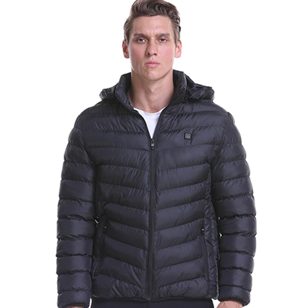 Winter Men's Smart USB Abdominal Back Electric Heating Warm Down Cotton Jacket