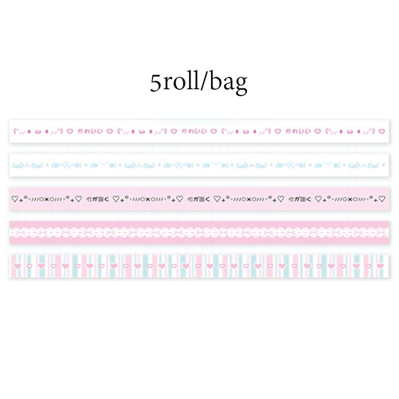 

5 рулонов/набор корейских тонких липких лент васи, набор Dream Selling Galaxy Cute Girl, руководство по наклейкам DIY, материал для наклеек-петлей