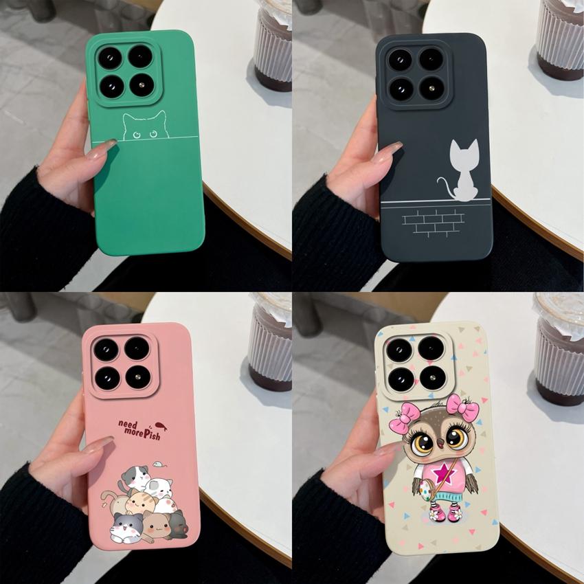 For Xiaomi 17 14T 15 15T Pro Poco M7 M8 C71 C75 F7 F8 Phone Case Cute Anime Owl Patterns Liquid Silicone Fashion Shell For Xiaomi Anti Slip Back Cover