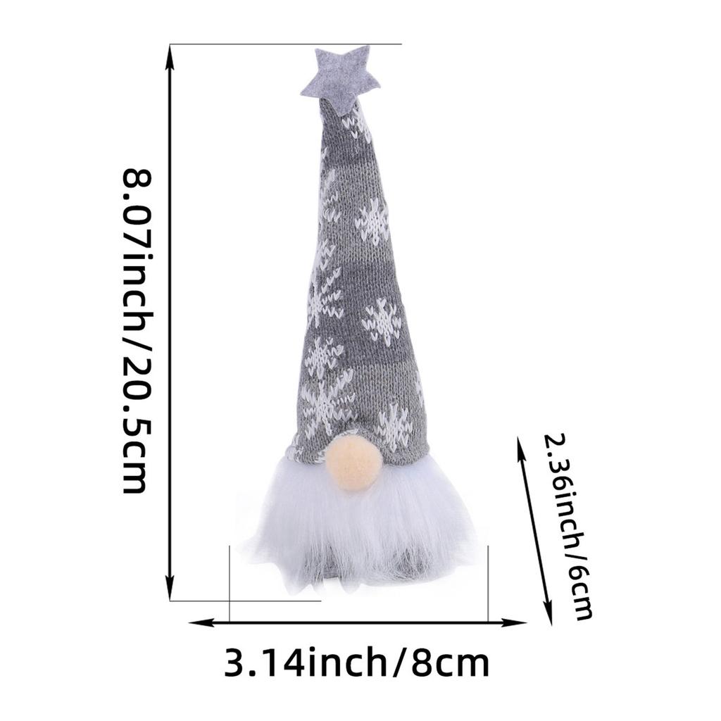 Christmas Gnome Ornaments with LED Light, Hand-Knitted Plush Doll for Tree & Home Decor, Cute Gift for Kids