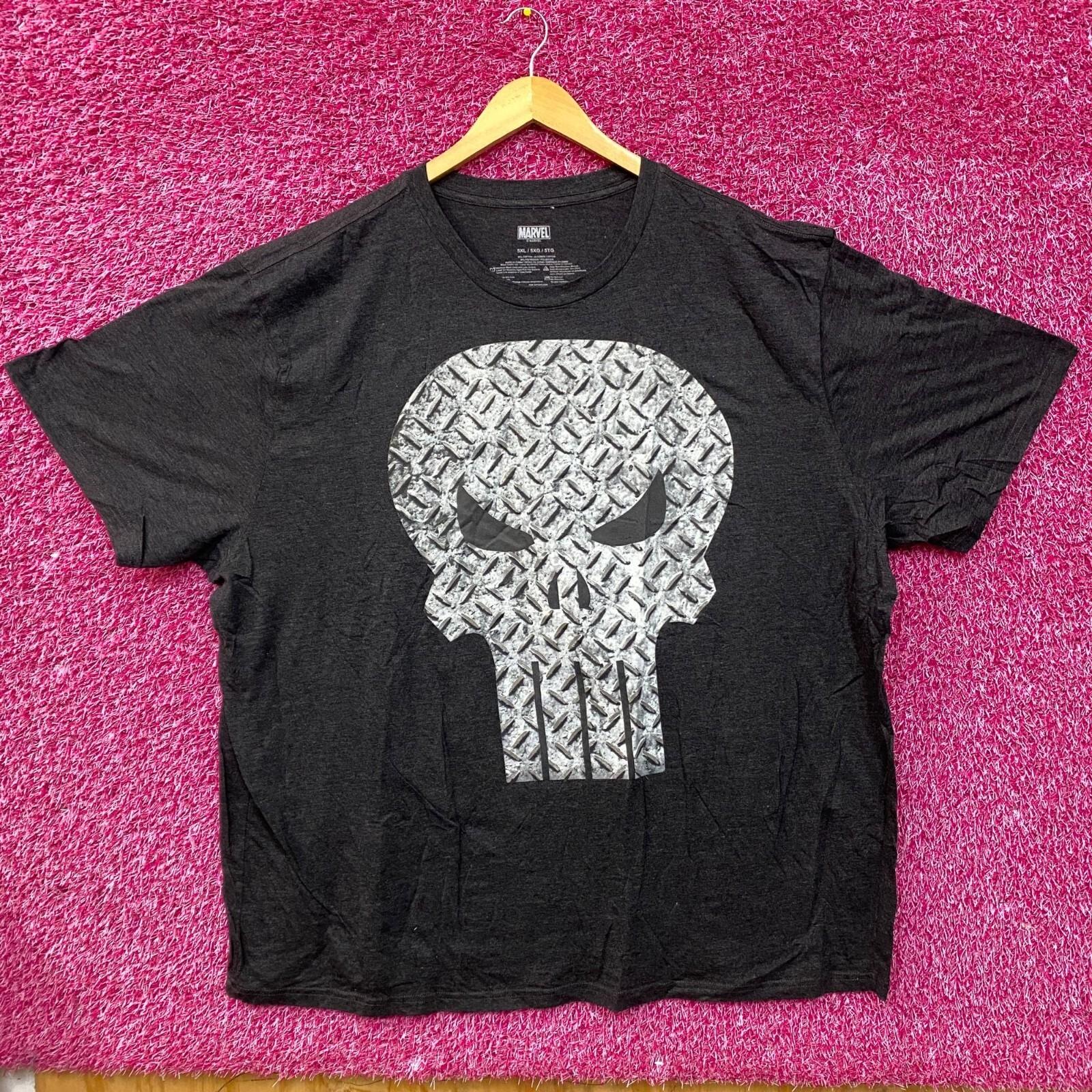 Marvel The Punisher Skull Logo Graphic 100% Cotton T-shirt Mens Tees Top 5XL 4XL