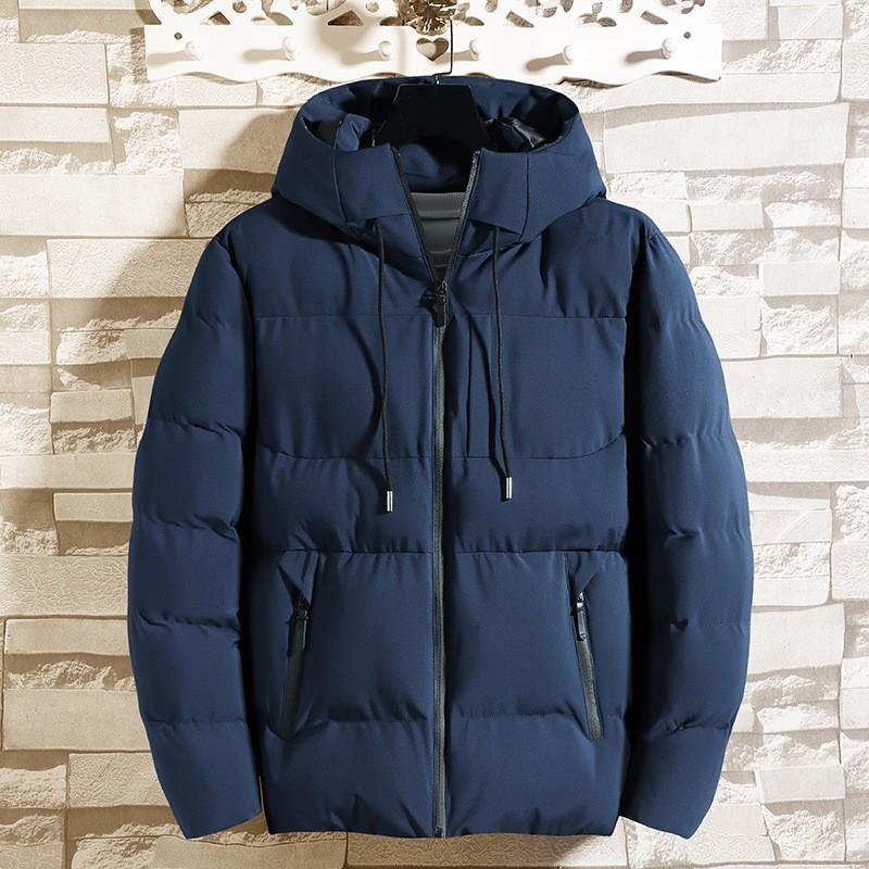 Men Autumn And Winter Thickened Warm Jacket Hooded Casual Padded Jackets Coats Male Windproof Plus Size Solid Outwear