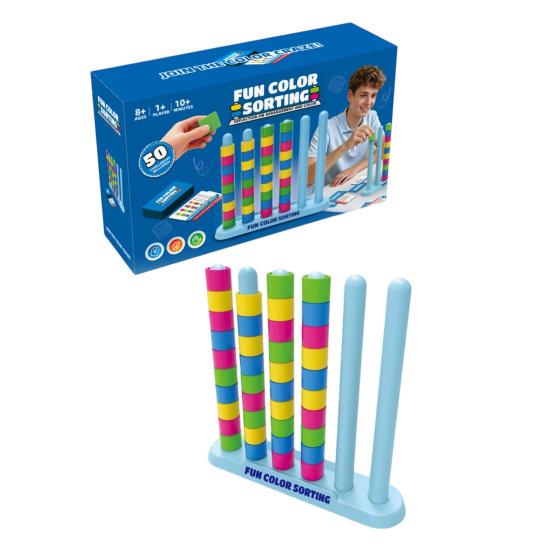 1/2 Sets Farbabstimmungs-Herausforderungsspiel, Schnelles Musterstapelspiel, Familiäres Brettpuzzle-Spiel für Kinder & Erwachsene, Geburtstags-Ostern-Weihnachtsfeier-Geschenke
