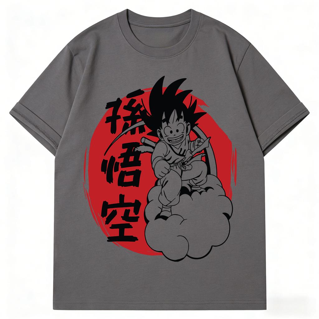 2026 Dragon Ball Kid Goku TShirt Harajuku Anime Graphic Print Pure Cotton Crew Neck Fashion Tops For Men Women