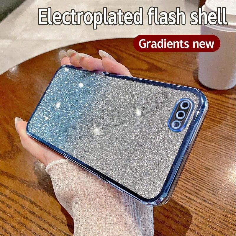 For OPPO A12e Case Electroplating Soft Glitter TPU Cell phone Back Cover OPPO A12e CPH1853 Phone Casing For Girl Woman