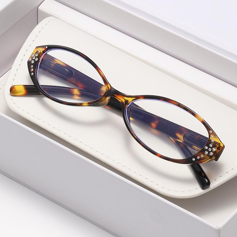Shiny Diamond Decorative Frames Reading Glasses Women's Fashion Elegant Farsighted Glasses High Definition Anti-Blu-ray Glasses