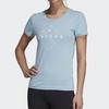 Adidas Logo Graphic Breathable Short Sleeve T-Shirt Women Tops Blue DV3011