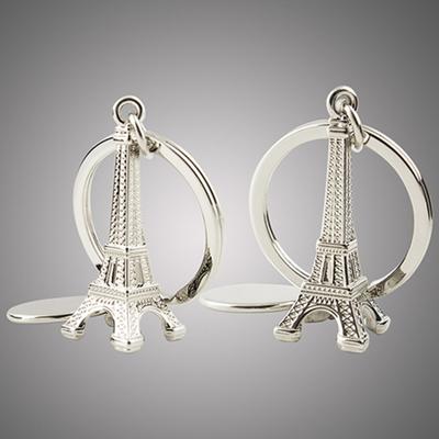 Portachiavi con ciondolo a forma di mini torre Eiffel alla moda, anello in metallo, portachiavi creativo, regalo decorativo