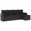 VidaXL Salon de Jardin avec Coussins 5 pcs, Canapés de Terrasse, Ensemble de Meubles de Patio, Mobilier d'Extérieur, Noir 3225915